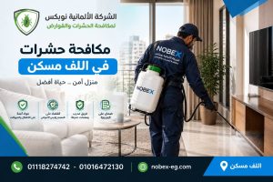 فني مكافحة حشرات أثناء تنفيذ الخدمة في اللف مسكن